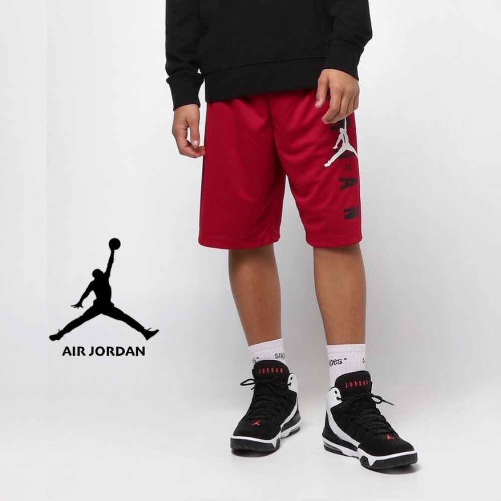 Air Jordan Big Kids' Boys' Mesh Athletic Shorts Red Black L XL